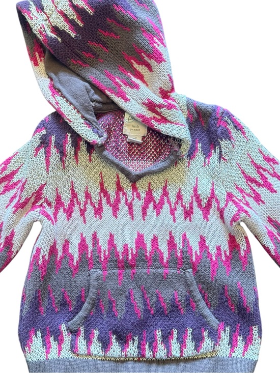 Peek Other - Kids Hooded Knit Sweater in Gray, Purple & Pink - Peek, 18-24M